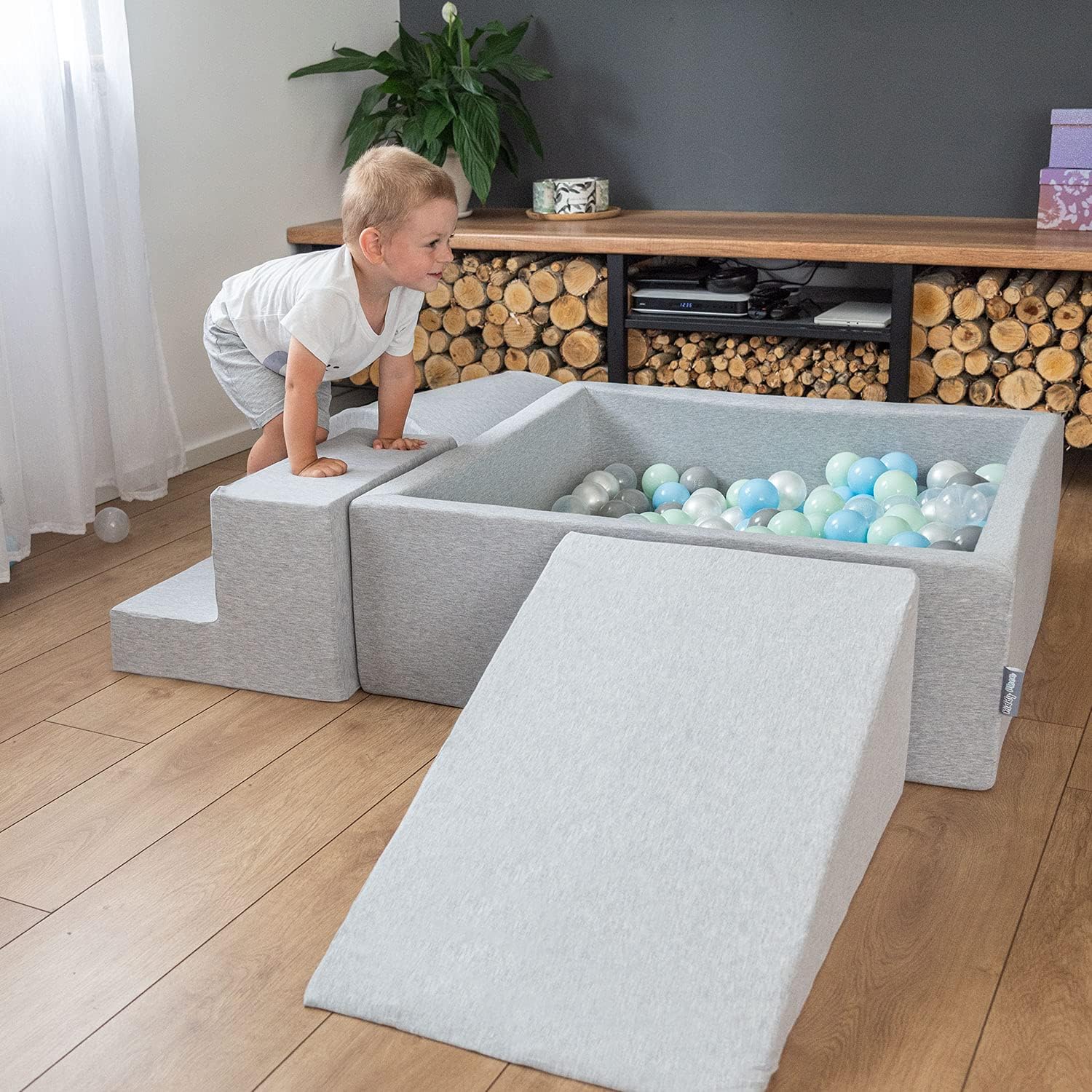 Aire de Jeux en Mousse pour Enfants avec Piscine à Balles – Image 7