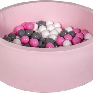 Piscine à balles pour enfants avec 150 balles roses