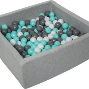 piscine à balles compacte pour enfants : aire de jeu 90 x 90 cm avec 200 balles colorées pour la chambre ou les fêtes d'anniversaire