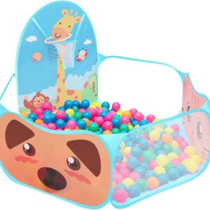 piscine à balles pliable pour bébé : tente de jeu avec panier de basket, idéale pour la chambre ou les fêtes d'anniversaire