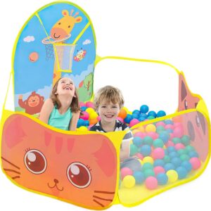 Piscine à Balles Pliable avec Panier Pour Enfants En Intérieur