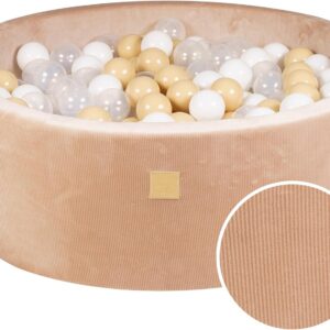 piscine à balles en velours côtelé pour bébés et tout-petits : idéale pour des heures de jeu en intérieur et en extérieur