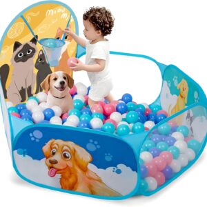 piscine à balles pliable pour tout-petits : aire de jeu avec panier de basket pour garçons et filles, idéale pour la chambre