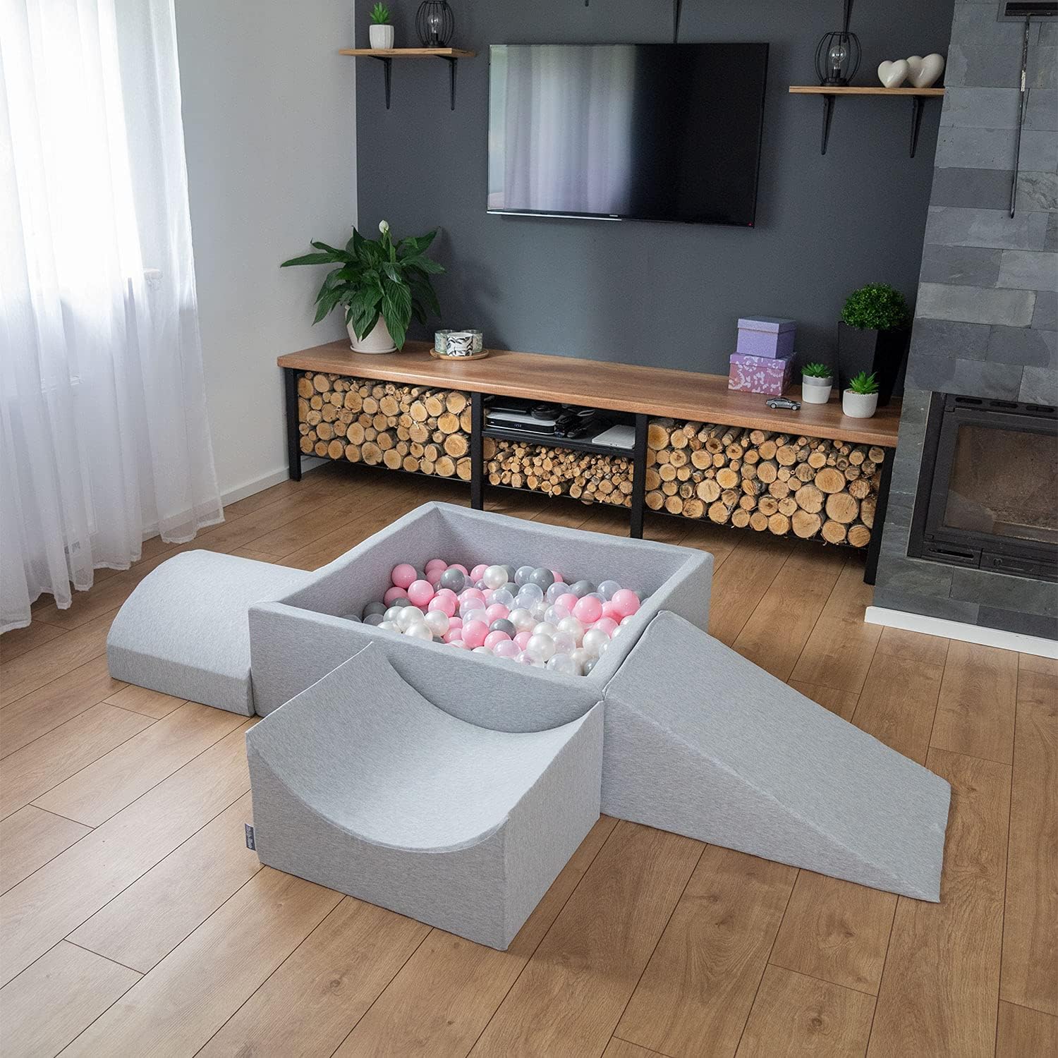 Aire de Jeux en Mousse pour Enfants avec Piscine à Balles – Image 5