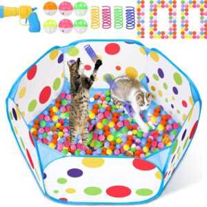 Jouet interactif pour chat avec 106 balles, idéal intérieur