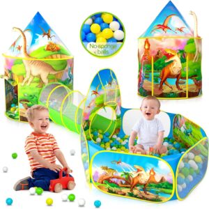 tente de jeu pliante 3-en-1 pour enfants : aire de jeu spacieuse avec tunnel et piscine à balles, idéale pour le jardin et les moments de plaisir en famille