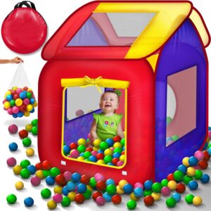 tente de jeu pop-up avec 200 balles pour enfants, idéale pour l'intérieur et l'extérieur