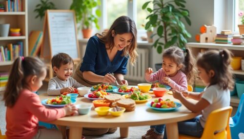 découvrez comment une assistante maternelle peut organiser efficacement les repas des enfants en crèche, en assurant équilibré, sécurité et convivialité.