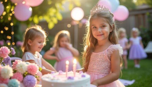 découvrez des idées féériques de décoration pour un anniversaire fille de 3 ans sur le thème princesse : couleurs pastel, ballons, couronnes et accessoires magiques pour une fête inoubliable !